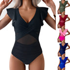 Damen Elegant geschnittener Einteiler mit Rüschendetails R&B