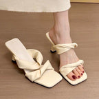 Damen Slingback Sandalen mit geschwungenem Design und komfortablem Absatz EB
