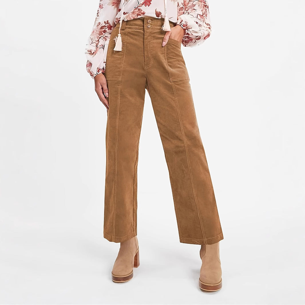 Damen Hochgeschnittene Bundfaltenhose R&B