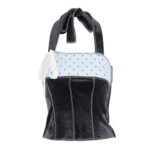 Damen trendiges Bustier-Top mit Spitzenakzenten und verspieltem Design R&B