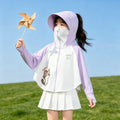 Unisex nan UV-Schutz Kapuzenjacke mit Sonnenschild und integrierter Gesichtsmaske für Kinder  R&B