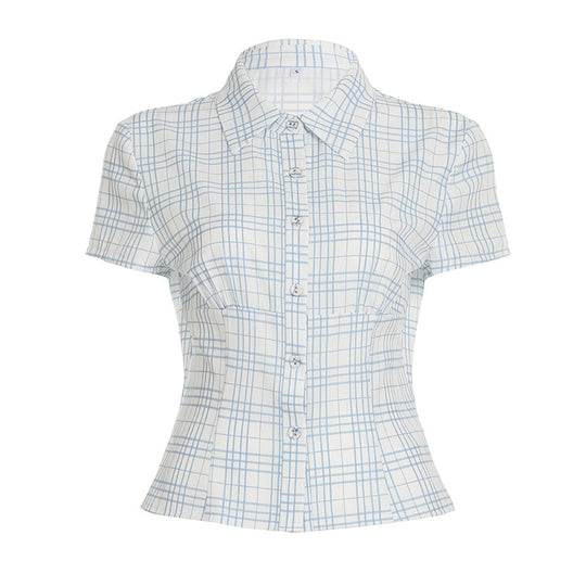 Damen kurzärmliges Hemdblusenshirt mit tailliertem Schnitt und eleganten Raffungen R&B