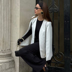 Damen Modische Blazerjacke mit weitem Schnitt und eleganten Details R&B