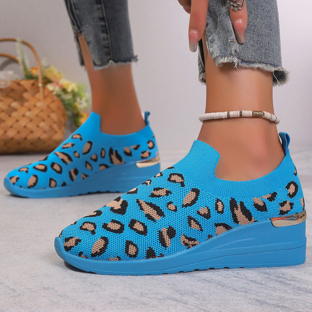 Damen sportliche Sneakers mit stilvollem Leo-Muster R&B