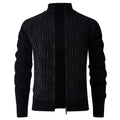 Herren elegante Strickjacke mit strukturiertem Design und hohem Stehkragen R&B