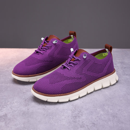 Damen nan gestrickter Derby-Sneaker mit flexibler Rillenlaufsohle und gepolstertem Komfortfußbett R&B