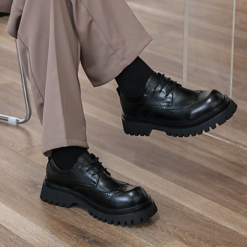 Damen elegante Schnürschuhe mit robustem Profil und durchgehender Gummisohle R&B