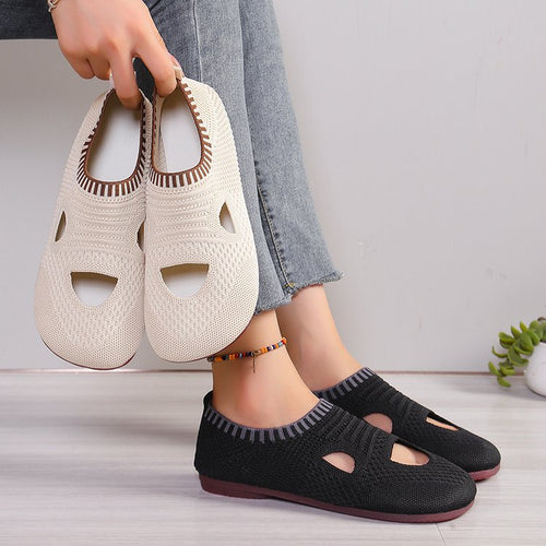 Damen atmungsaktive Laufchuhe mit flexiblem Strick-Obermaterial R&B