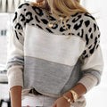 Damen Gemusterter Pullover mit animalischem Print und lässigem Schnitt
