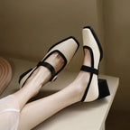 Damen klassische Ballerinas mit stylishen Riemen R&B