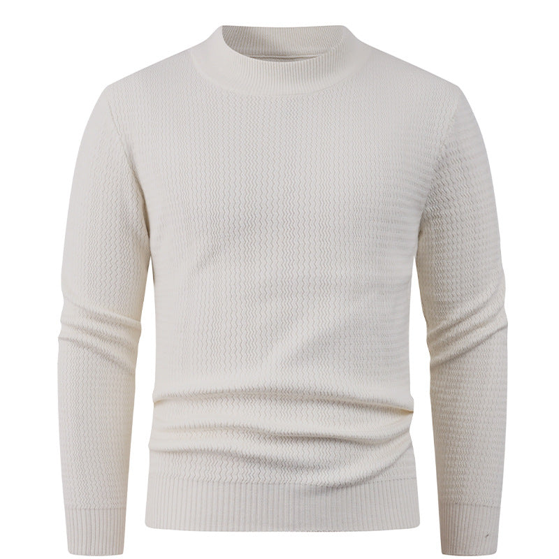 Herren Strukturpullover mit hochgeschlossenem Kragen und modischem Design R&B