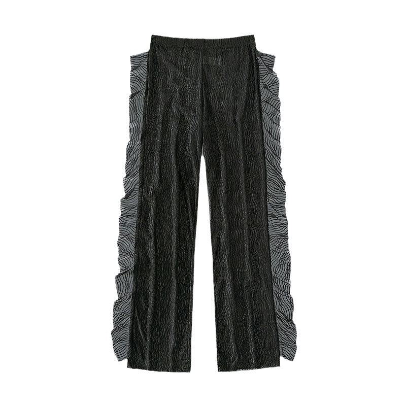 Damen Elegante Transparente Strandhose mit Rüschendetails R&B