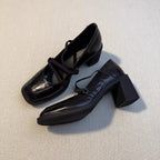 Damen Elegante Mules mit modischem Schnürdesign und komfortablem Blockabsatz R&B