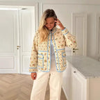 Damen Blumengestickte Steppjacke mit praktischen Taschen und modernem Schnitt R&B