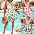 Damen Sommerkleid im eleganten A-Linien-Schnitt mit floralem Spinnennetz-Design R&B