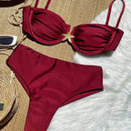 Damen Bikini-Set mit elegantem Push-Up-Oberteil und hohem Taillenunterteil R&B