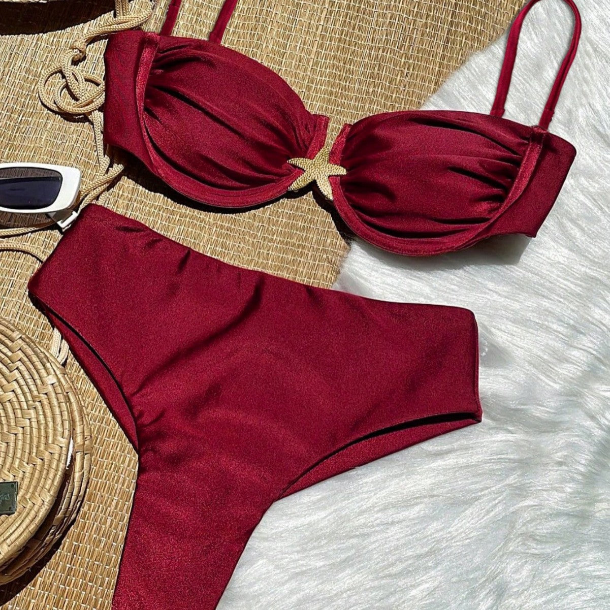 Damen Bikini-Set mit elegantem Push-Up-Oberteil und hohem Taillenunterteil R&B