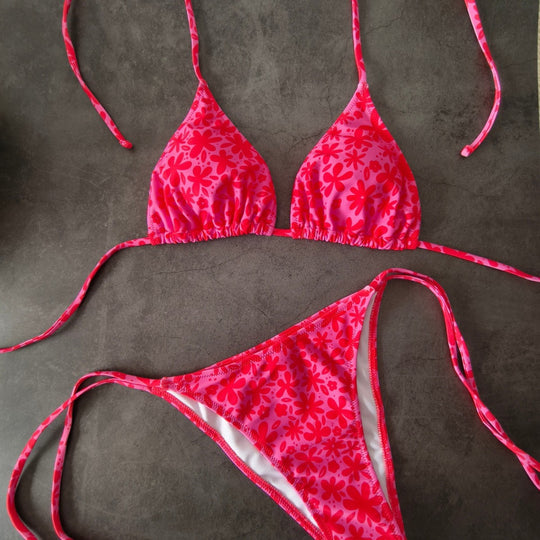 Damen Triangel-Bikini mit floralem Design R&B