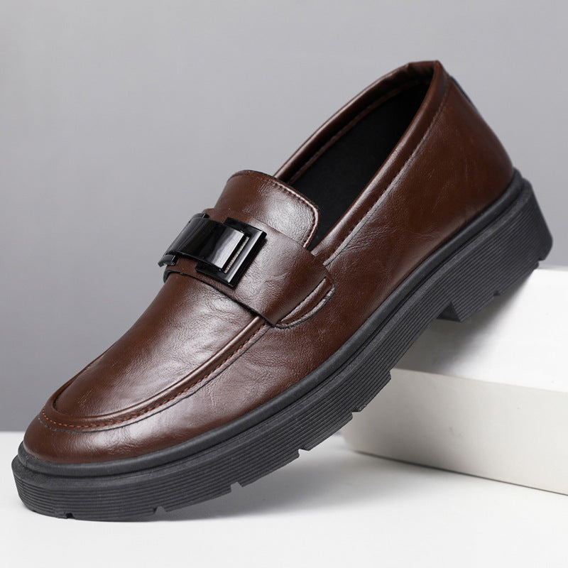 Herren Elegante Leder Slipper mit modischer Schnalle