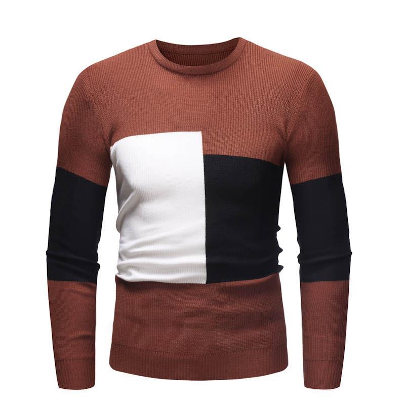 Herren Designer Pullover mit modernem Blockmuster R&B