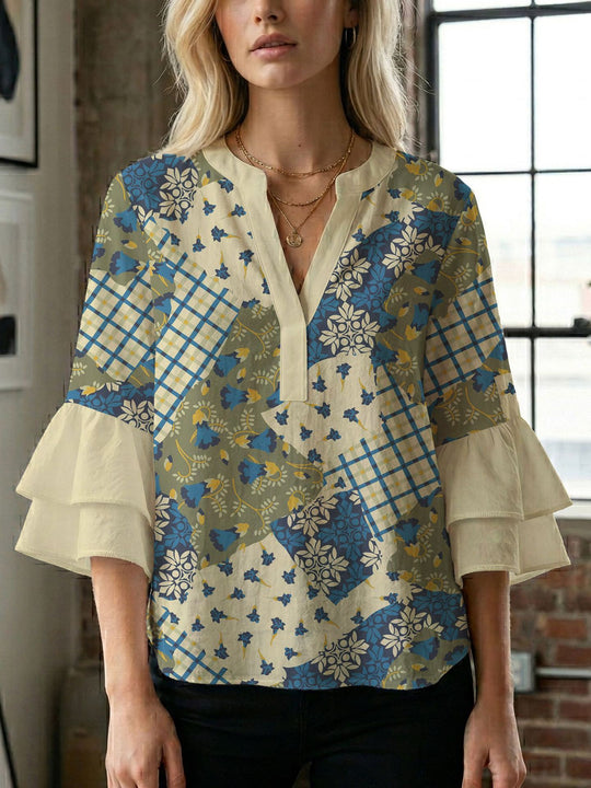 Damen Bluse mit wunderschönen floralem Design R&B