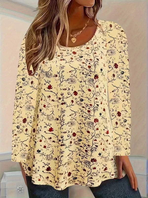 Damen Blusenshirt mit floralen Akzenten und lockerer Passform R&B
