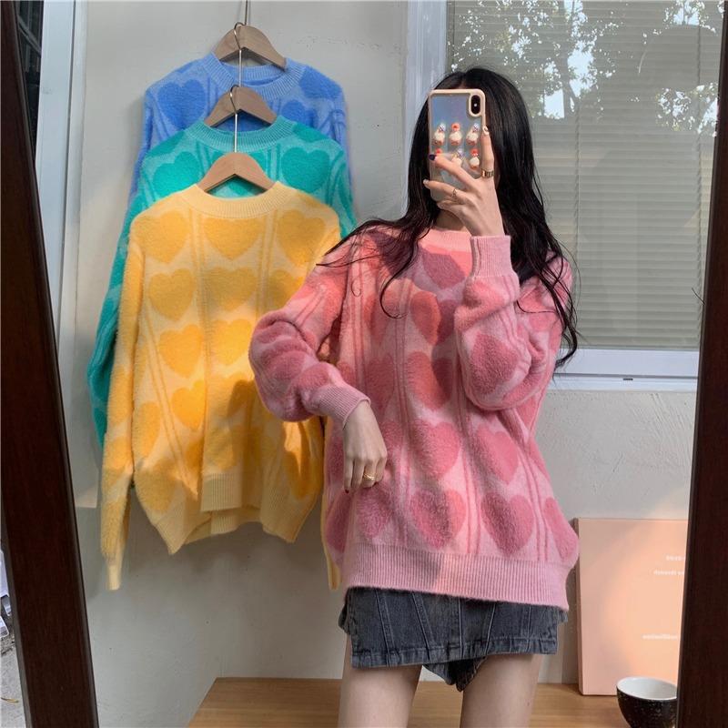 Damen kuscheliger Pullover mit abwechslungsreichem Muster und lässigem Schnitt R&B