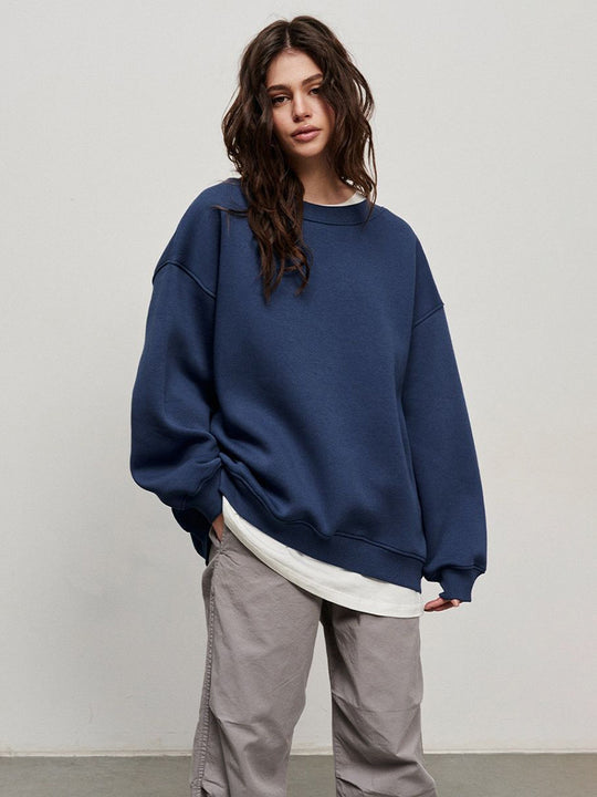 Damen Oversized Sweatshirt im lässigen Stil mit übergroßen Ärmeln und elastischen Bündchen R&B