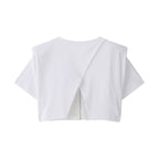 Damen Crop-T-Shirt mit eleganter Spitzenunterlage R&B