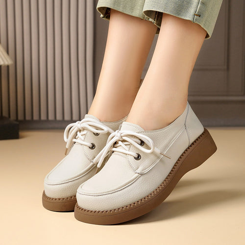 Damen Bequeme Schnürschuhe aus hochwertigem Leder mit ergonomischem Fußbett R&B