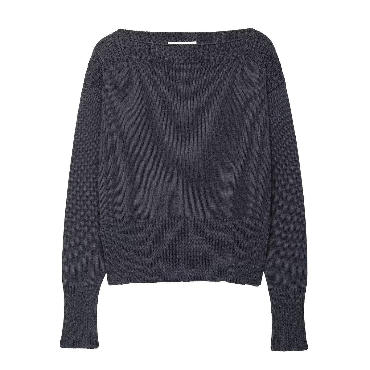 Damen eleganter Oversized-Strickpullover mit weitem Rundhalsausschnitt R&B