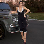 Damen Eleganter Jumpsuit mit Spitzendetails und taillierter Silhouette R&B