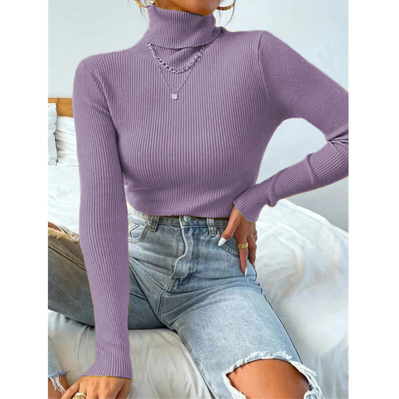 Damen Eleganter Rollkragenpullover mit feiner Rippstruktur R&B