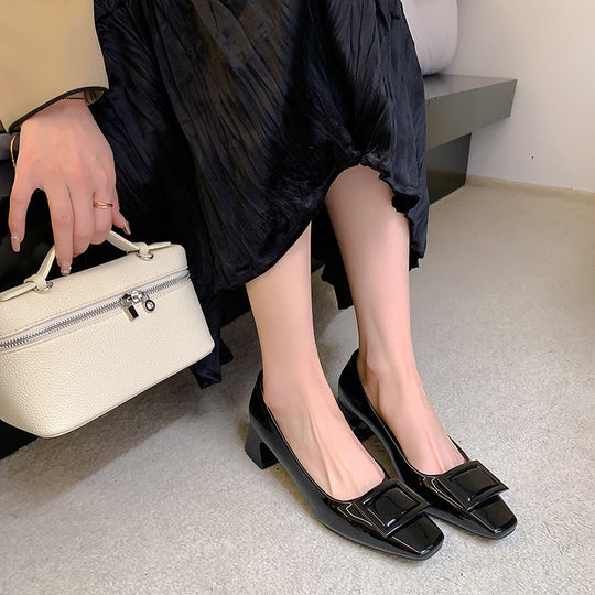 Damen elegante Chunky-Heels mit modischem Schleifen-Akzent R&B
