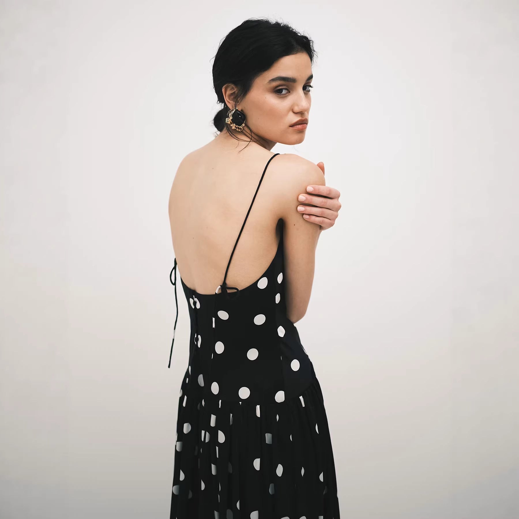 Damen Maxi-Kleid mit Punkten R&B