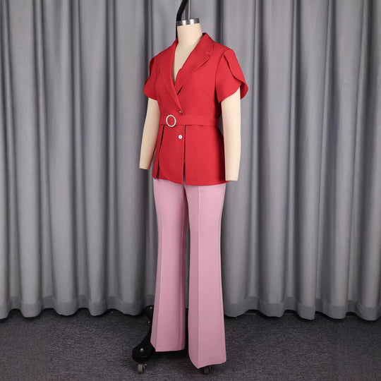 Damen Chic geschnittenes Blazer mit Gürtel R&B