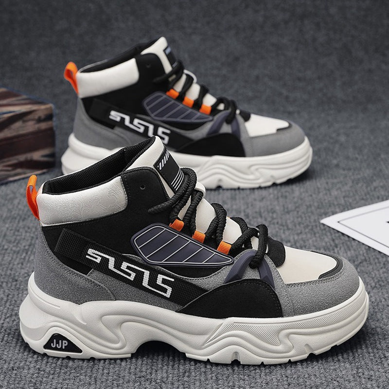 Damen Sportliche High-Top Sneakers mit kontrastierenden Designs und rutschfester Sohle R&B