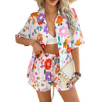 Damen Freizeitliches Blumenmuster Set R&B