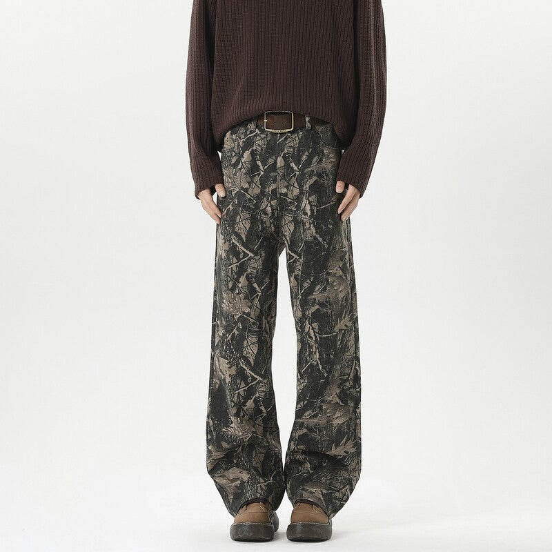 Damen Weitgeschnittene Cargohose mit geschmackvollem Camouflage-Muster