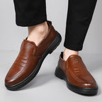Herren Bequeme Slip-On Lederschuhe mit rutschfester Sohle R&B