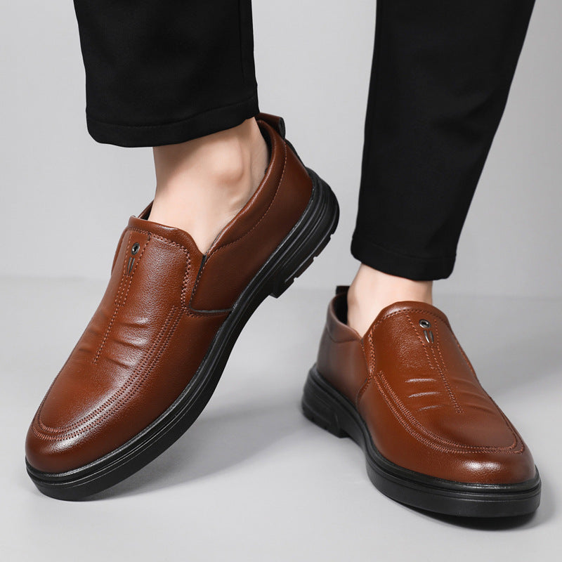 Herren Bequeme Slip-On Lederschuhe mit rutschfester Sohle R&B