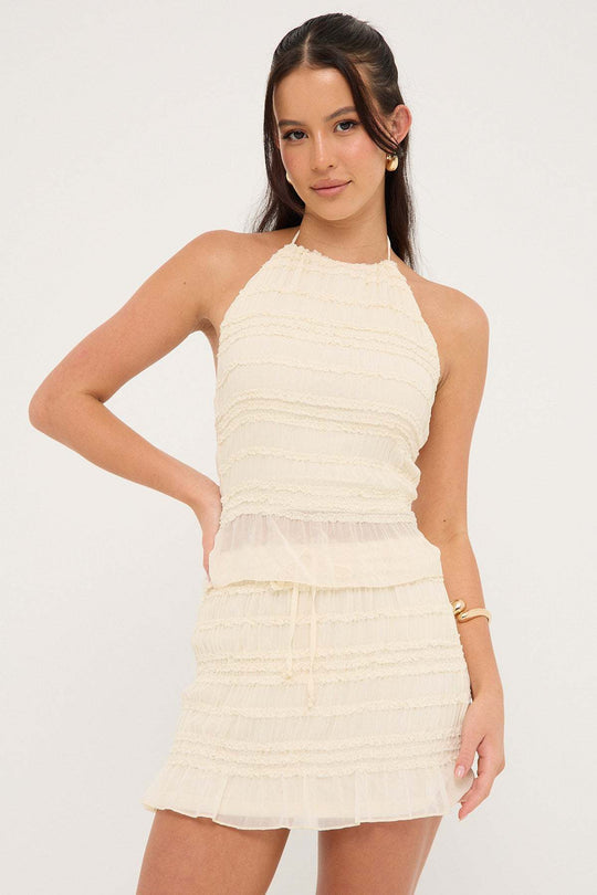 Damen Rüschendress mit Kordelzug und asymmetrischem Saum R&B
