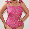 Damen Schwimmanzug mit verstellbaren Schleifen und modischem Muster R&B