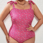 Damen Schwimmanzug mit verstellbaren Schleifen und modischem Muster R&B