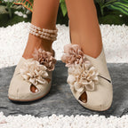 Damen Dekorative Sandalen mit offenen Zehen und floralem Design R&B
