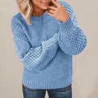 Damen Kuscheliger Strickpullover mit strukturiertem Ärmeldesign R&B