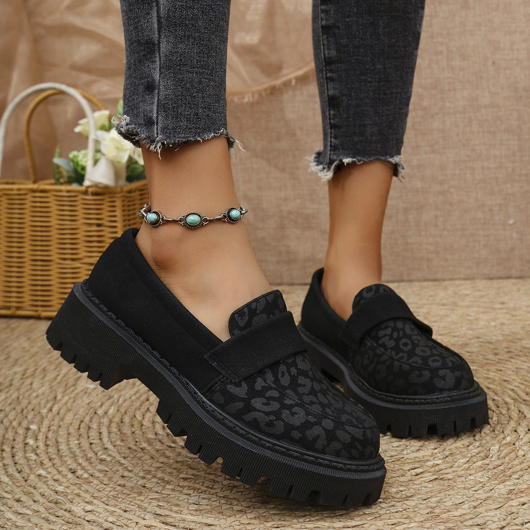 Damen Slip-Ons mit trendigem Leopardenmuster und dämpfender Sohle R&B