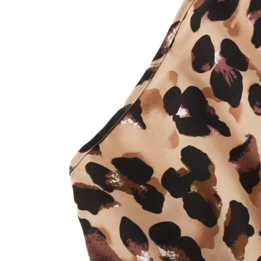Damen Ärmelloser Jumpsuit mit tierischem Muster und Trägern R&B