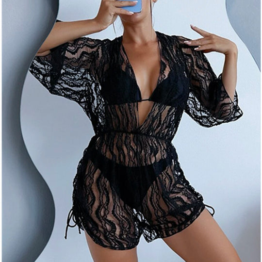 Damen Strand-Overall mit floralem Muster R&B
