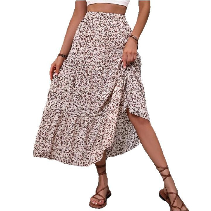 Damen Maxirock mit asymmetrischem Schnitt und floralem Design R&B